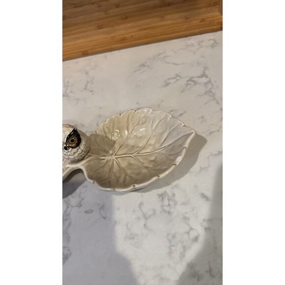 vintage Otagiri owl leaf design relish or snack tray trinket bowl mid century - Picture 3 of 11